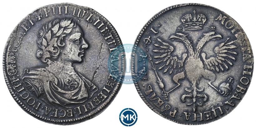 Фото 1 рубль 1719 года OK "Портрет в латах"