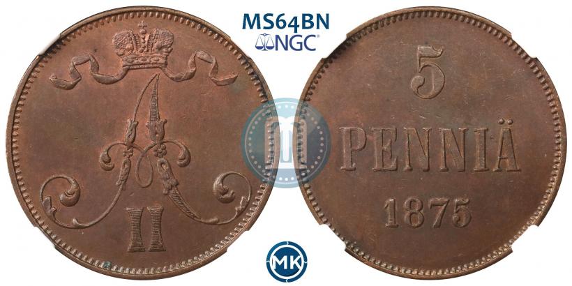 Picture 10 pennia 1875 year  