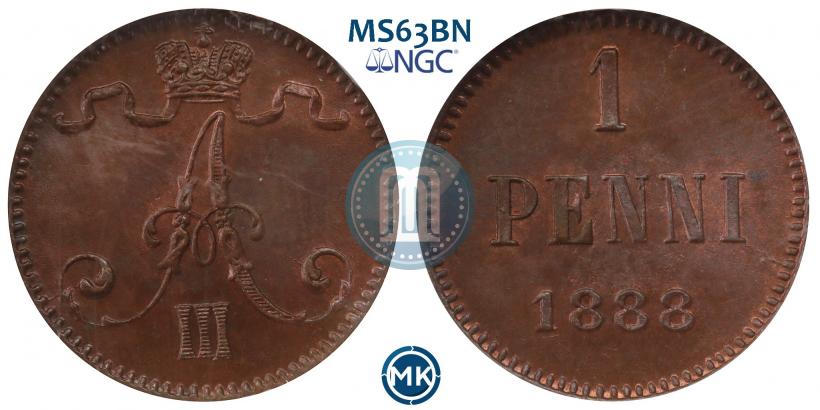 Picture 1 penni 1888 year  