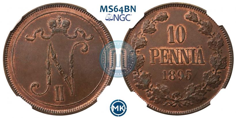 Picture 10 pennia 1895 year  