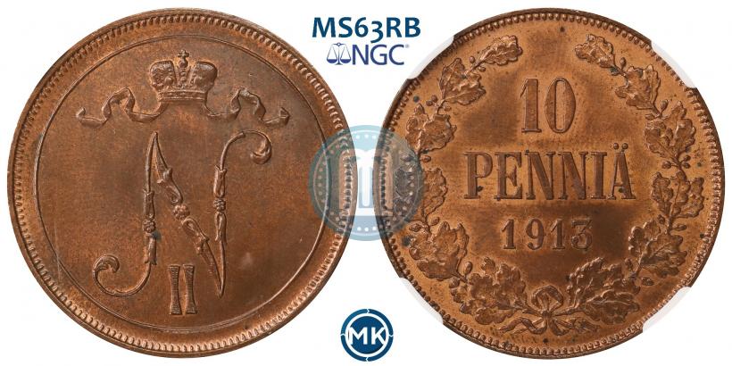 Picture 10 pennia 1913 year  