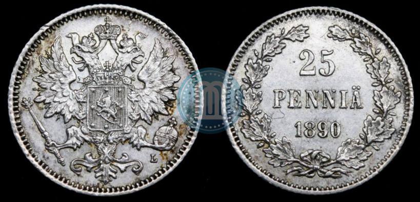 Picture 25 pennia 1890 year L 