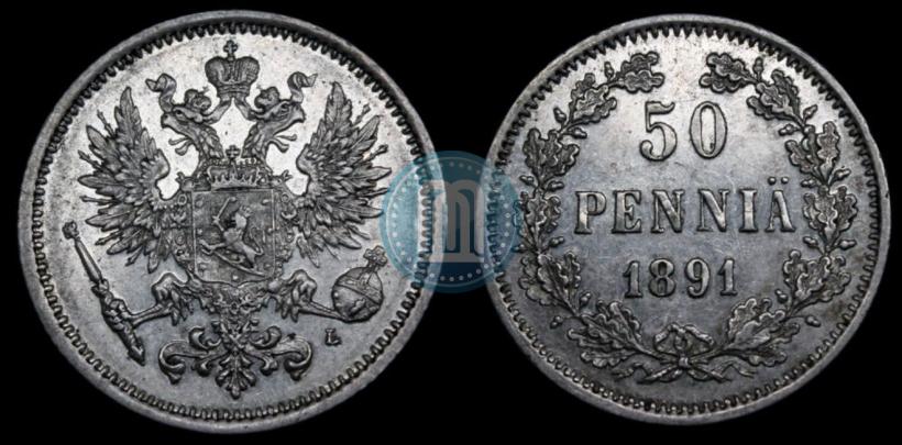 Фото 50 пенни 1891 года L 