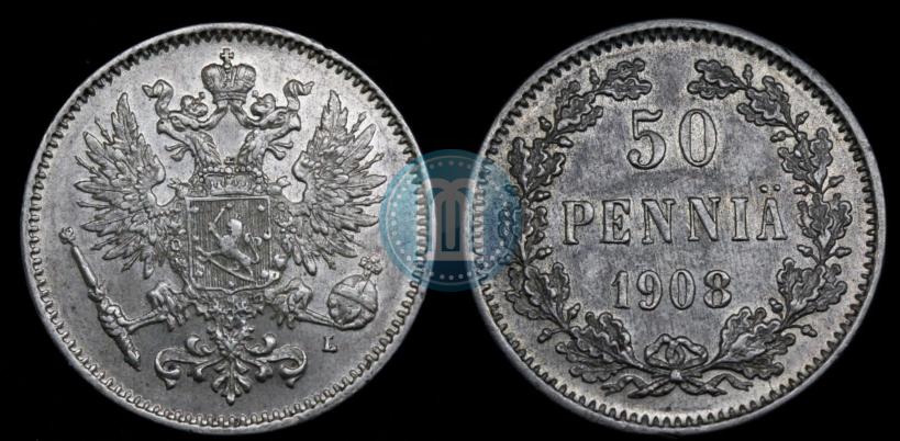Фото 50 пенни 1908 года L 