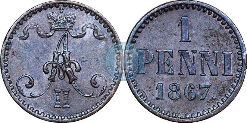 Фото 1 пенни 1867 года  