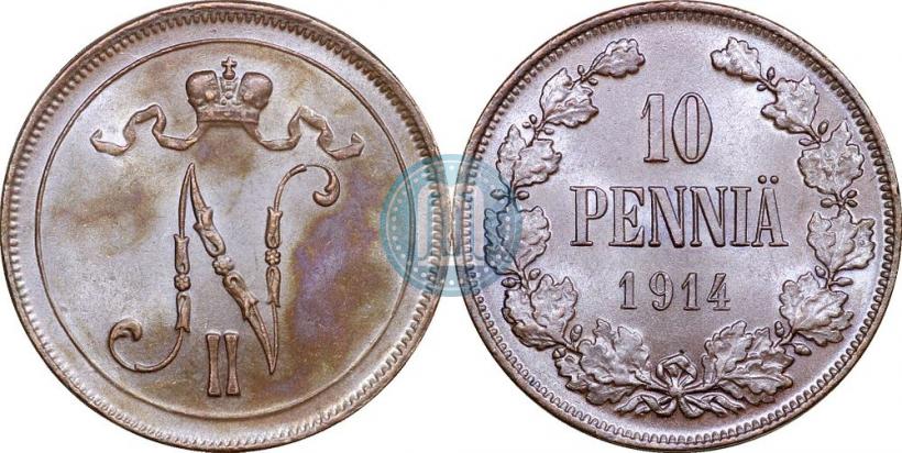Picture 10 pennia 1914 year  