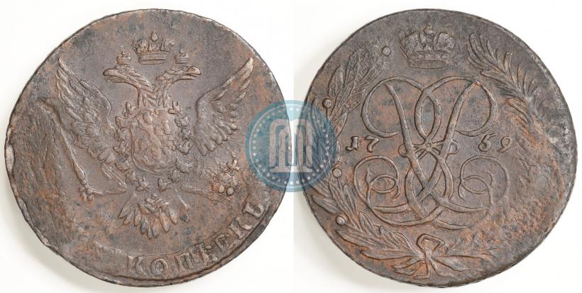 Picture 5 kopecks 1759 year  
