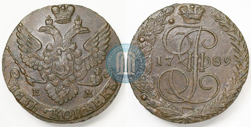 Picture 5 kopecks 1795 year ЕМ 