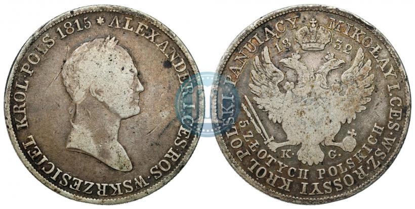 Picture 5 złotych 1832 year KG 