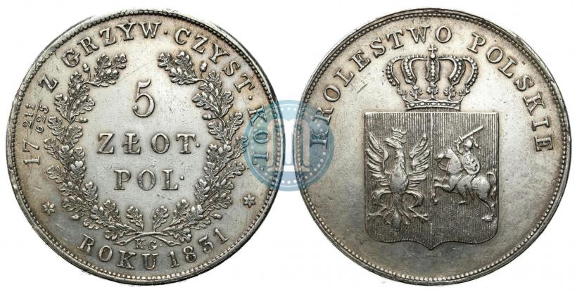 Picture 5 złotych 1831 year KG "Polish uprising"