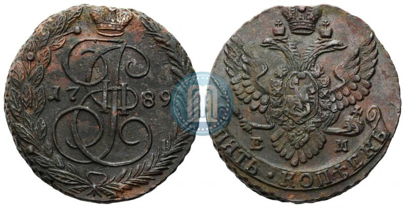 Picture 5 kopecks 1789 year ЕМ 
