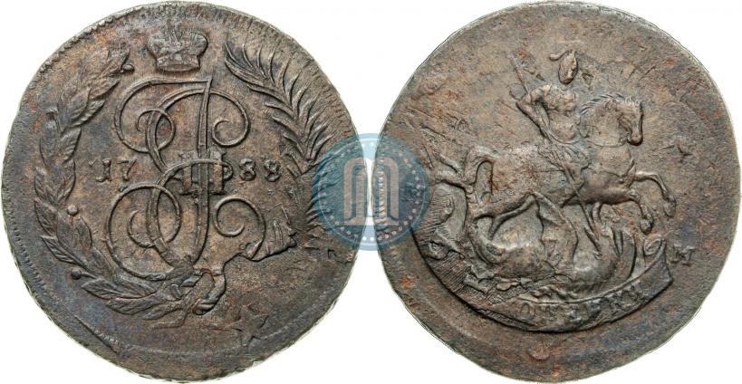 Фото 2 копейки 1788 года ММ 