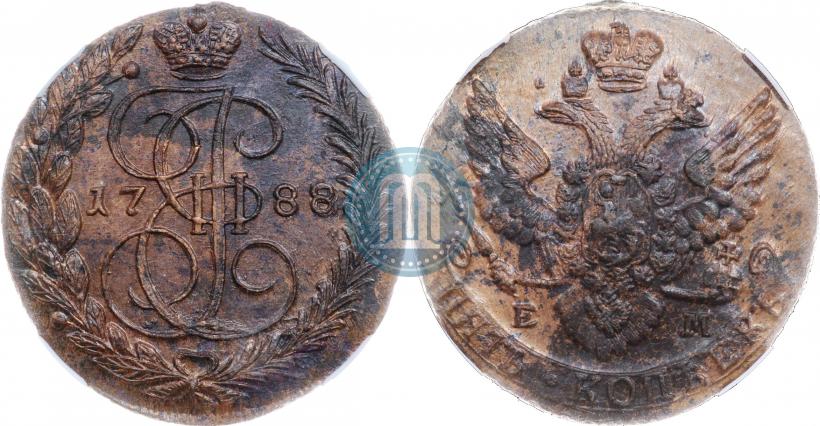 Picture 5 kopecks 1788 year ЕМ 