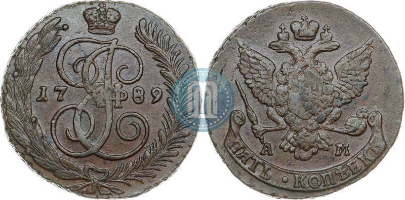 Picture 5 kopecks 1789 year АМ 