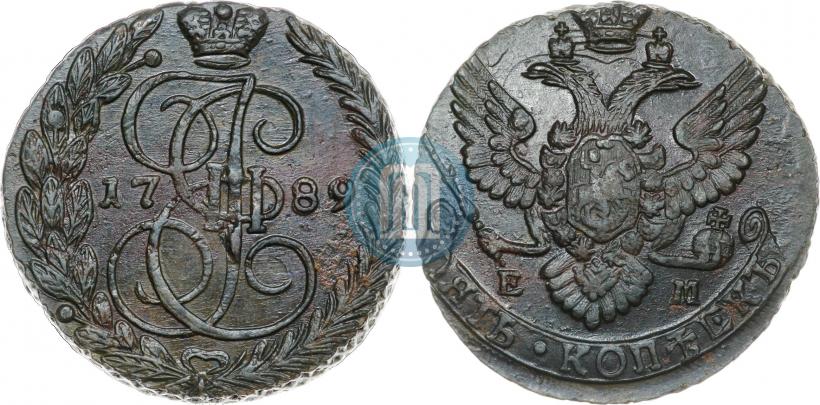 Picture 5 kopecks 1789 year ЕМ 