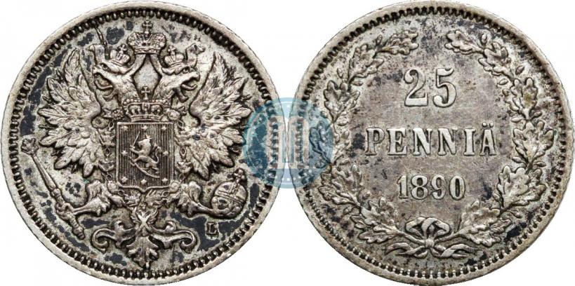 Фото 25 пенни 1890 года L 
