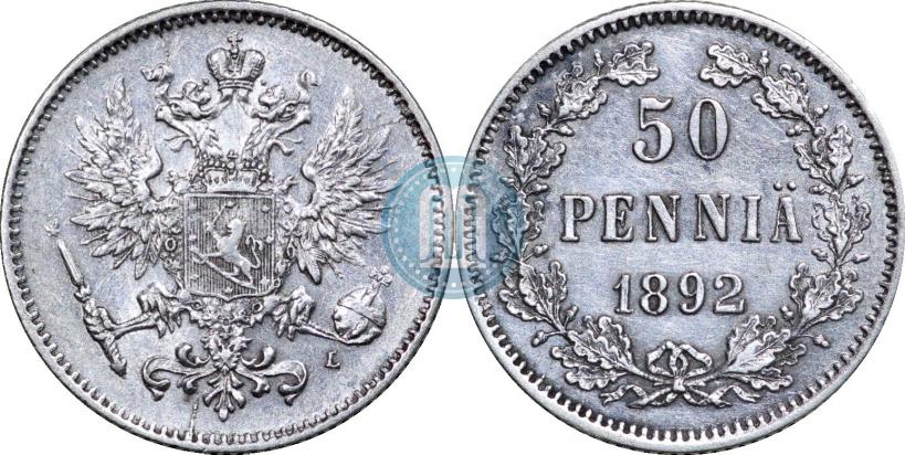Фото 50 пенни 1892 года L 