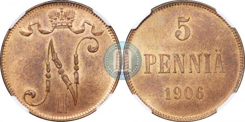 Фото 5 пенни 1906 года  