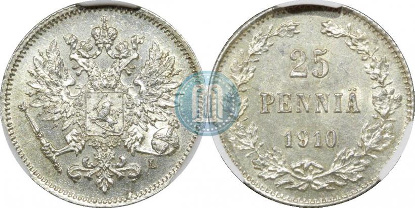 Picture 25 pennia 1910 year L 