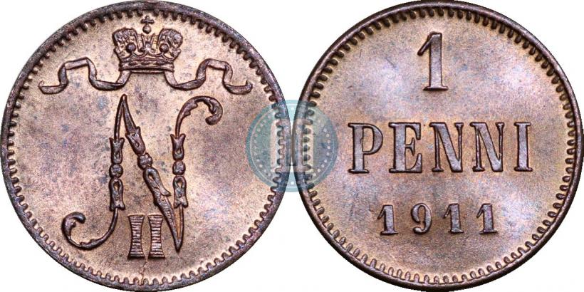 Фото 1 пенни 1911 года  
