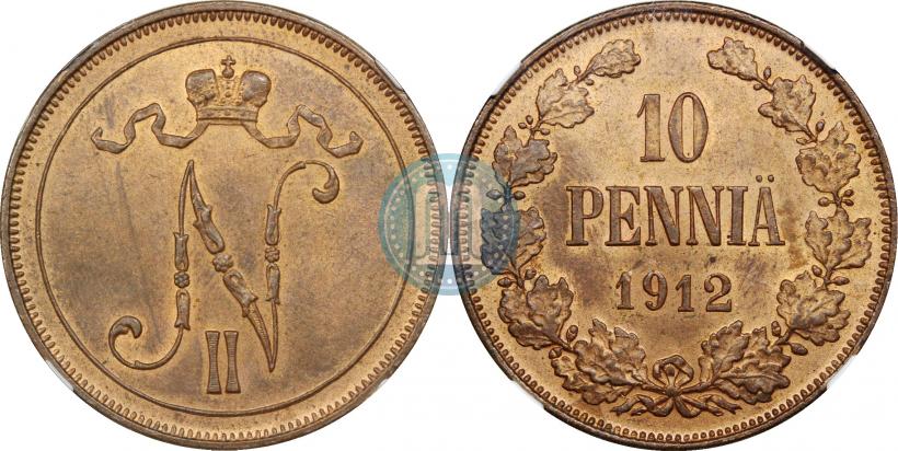 Фото 10 пенни 1912 года  
