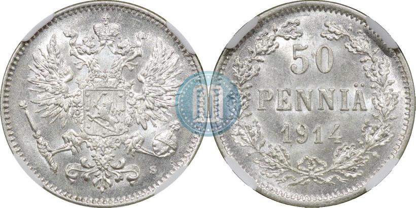 Фото 50 пенни 1914 года S 