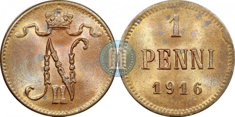 Фото 1 пенни 1916 года  