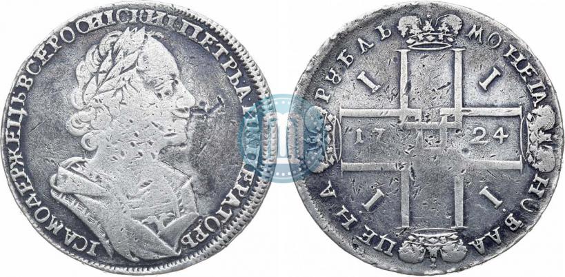 Picture 1 rouble 1724 year  "Portrait in ancient armour"