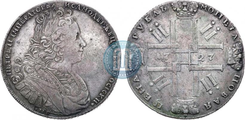 Фото 1 рубль 1727 года СПБ "Петербургский тип"