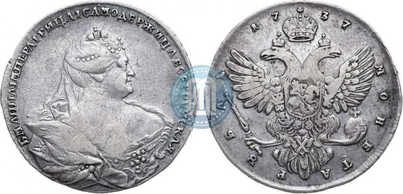 Фото 1 рубль 1737 года  "Московский тип"