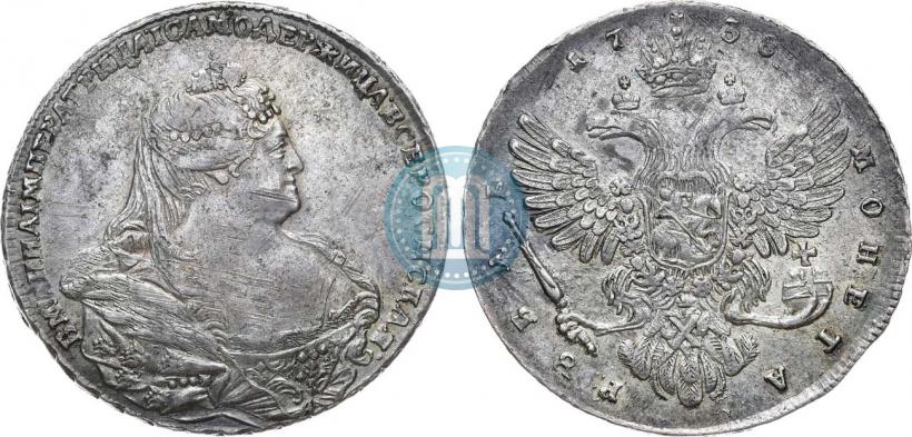 Picture 1 rouble 1738 year  "Moscow type"