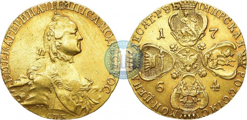 Picture 10 roubles 1764 year СПБ 