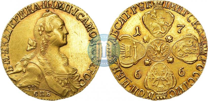 Picture 10 roubles 1766 year СПБ 