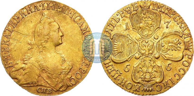 Picture 5 roubles 1766 year СПБ 
