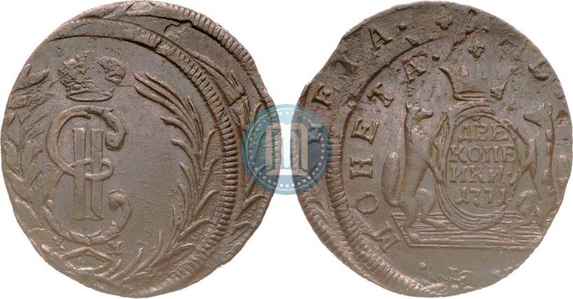 Фото 2 копейки 1771 года КМ 