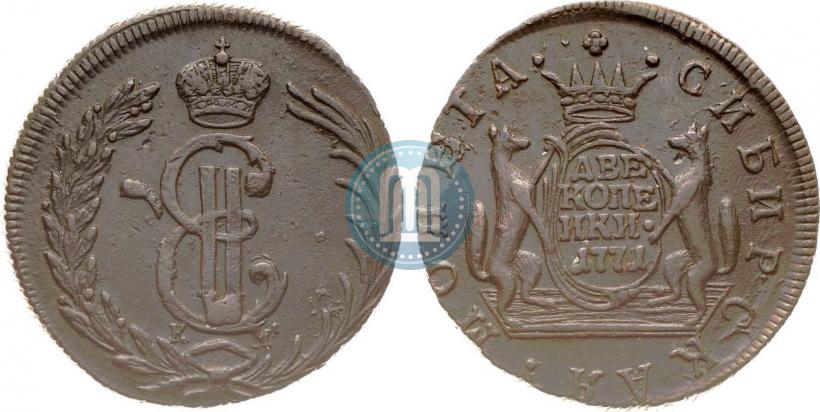 Фото 2 копейки 1771 года КМ 