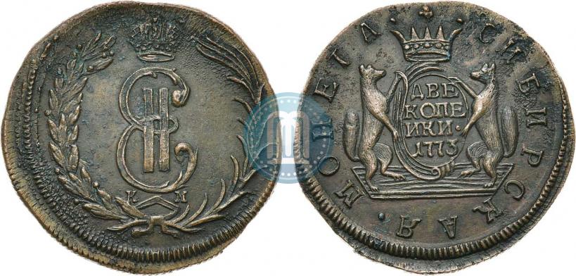 Фото 2 копейки 1773 года КМ 