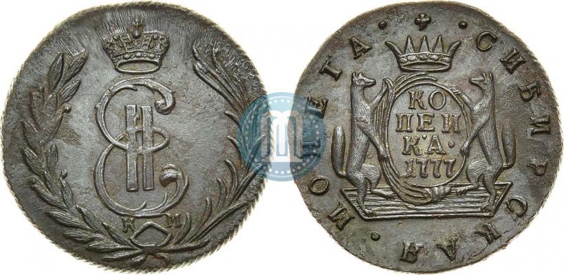 Picture 1 kopeck 1777 year КМ 