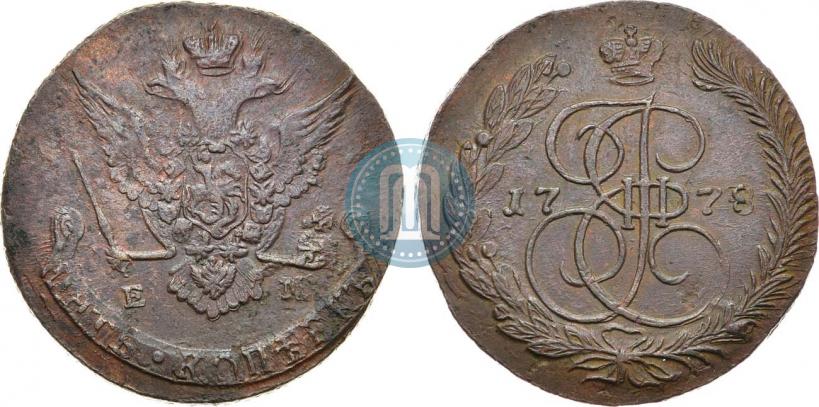 Picture 5 kopecks 1778 year ЕМ 