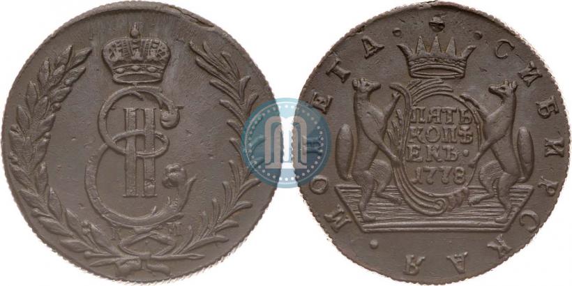 Фото 5 копеек 1778 года КМ 