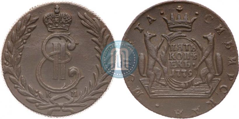 Фото 5 копеек 1779 года КМ 