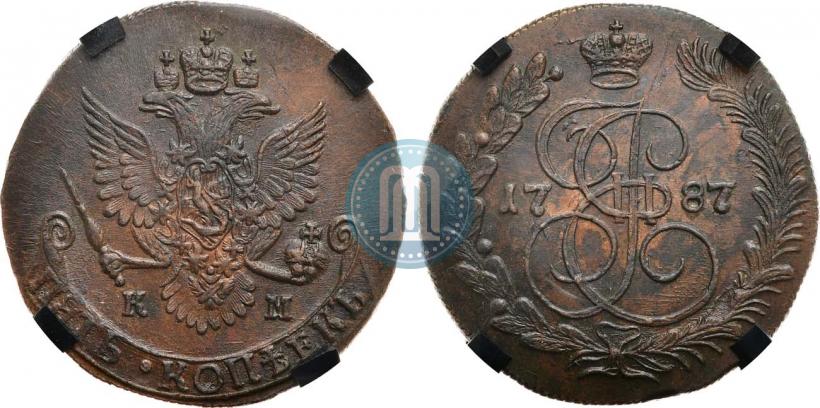 Фото 5 копеек 1787 года КМ 
