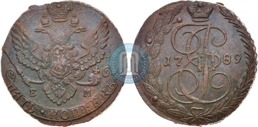 Picture 5 kopecks 1789 year ЕМ 