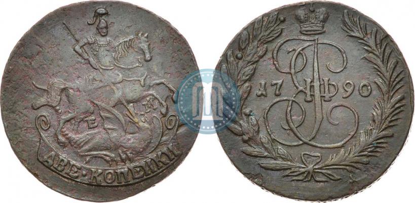 Фото 2 копейки 1790 года ЕМ 