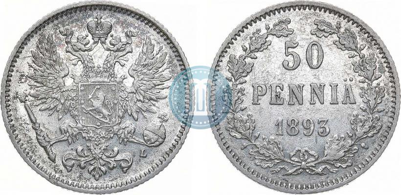 Picture 50 pennia 1893 year L 
