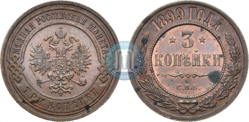 Фото 3 копейки 1899 года СПБ 