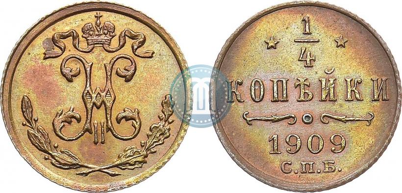 Picture 1/4 kopeck 1909 year СПБ 