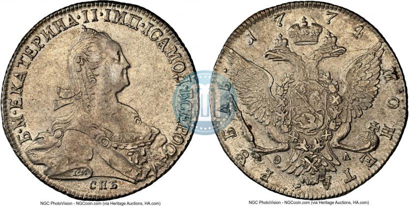 Фото 1 рубль 1774 года СПБ-ФЛ 