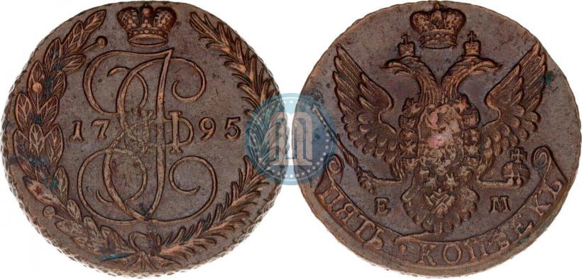 Picture 5 kopecks 1795 year ЕМ 