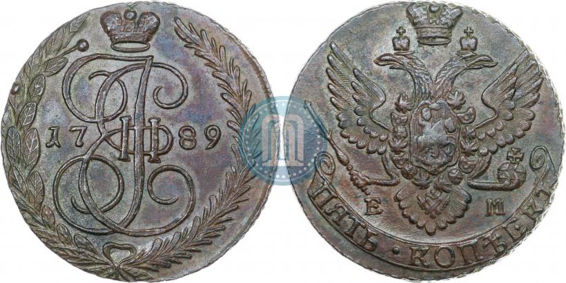 Picture 2 kopecks 1790 year ЕМ 